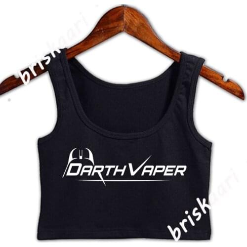 Darth Vaper Crop Top Top Gift Round Neck Design Sexy For Girl Basic Solid Spring Autumn Female Vest
