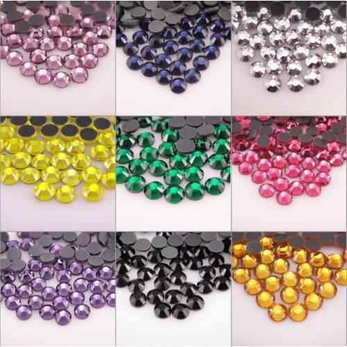 Hot Fix Rhinestones Iron On Rhinestones For Clothes Nail art High Quality SS6 SS10 SS16 SS20 SS30 Glass Crystal AB Hot Fix Stone