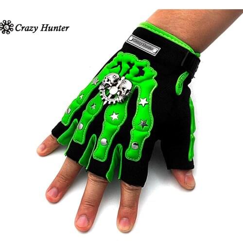 Gothic Fingerless Skull Biker Cycling Sport Gloves for Men/Women