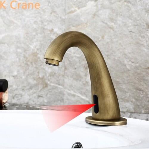 Infrared Motion Sensor Faucet Bathroom Smart Automatic Induction Tap Basin Sink Copper Grifo Luxury Touchless Antique Torneiras