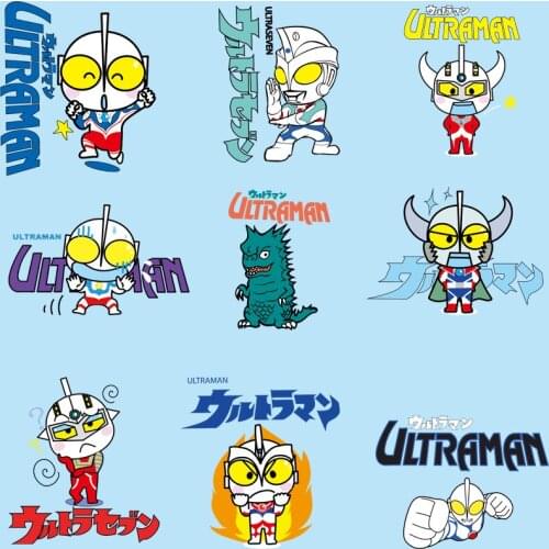 Japanese children cartoon anime hero monster vinyl heat transfer iron badge patch sticker small gift on kids clothes school bag