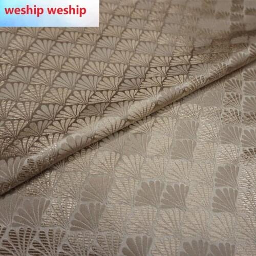 Chinese Classics Brocade jacquard Apricot pine leaf Satin silk fabric Satin de soie Satén шелк hanfu cloth DIY patchworkbag