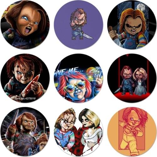Chucky Face Icons Pins Badge Decoration Brooches Metal Badges For Clothes Backpack Decoration