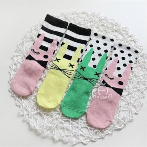 Unisex Lovely Cartoon Bunny Kids baby Socks Knee high Girl Boy Toddler Socks animal infant Soft Cotton kids leg warmmer 0-4Y