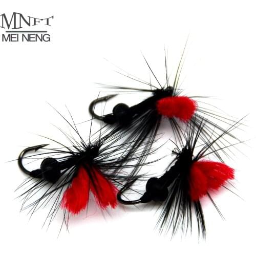 MNFT 10PCS 10# Red With Black Pregant Parachute Fly Fishing Lure Ant Fly Dry Flies for Trout Fishing Artificial Bait