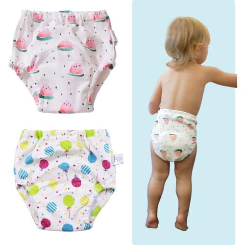 Baby Kids Toddler Reusable Potty Training Pants Cotton Underwear Cloth Diaper Nappies for Newborn Diapering and Toilet Training