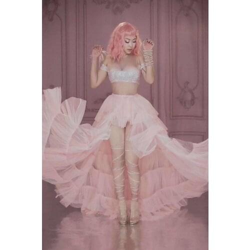 Fashion Pink Sleeveless Off the Shoulder Ball Gown Long Dress Birthday Celebration Party Outfit Stage Wear