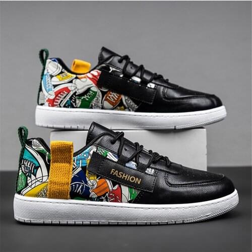 Classic Mens Skateboarding Shoes Summer Autumn Sneakers Original Brand Breathable Graffiti Tennis Low Top Flats