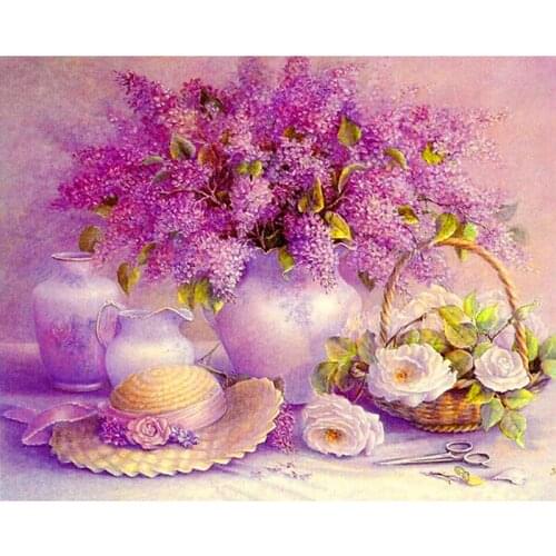 DIY 3D Purple Lavender Flower square Diamond Painting Cross Stitch Kits full Diamond Embroidery Home Decoration A333W