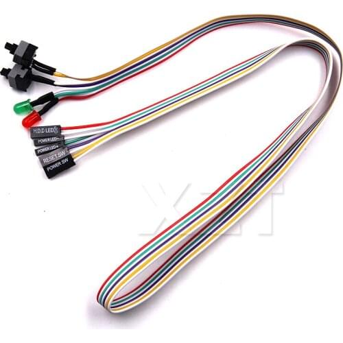 New 1pcs PC Case Red Green LED Lamp ATX Power Supply Reset HDD Switch Lead 20 Switches hot