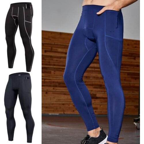 Solid Color High Elastic Compression Pants Bottoms Skinny Quick Drying Training Trousers Male Clothing
