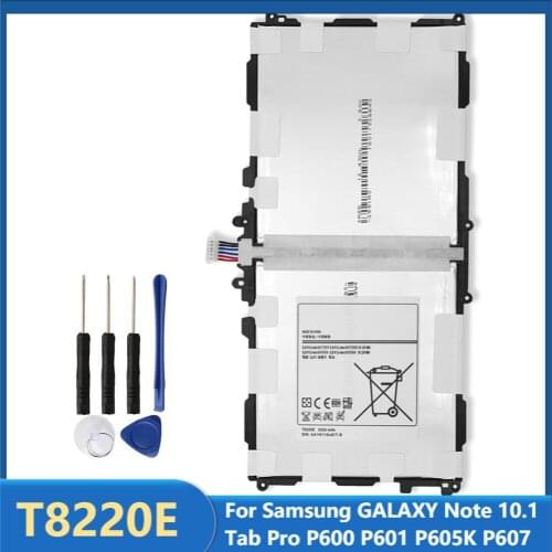 Original Replacement Tablet Battery T8220E For Samsung GALAXY Note 10.1 Tab Pro P600 P601 P605K P607 T520 T525 8220mAh