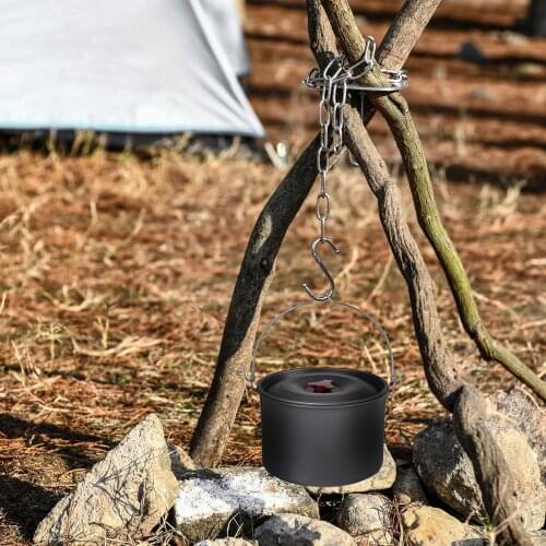 Portable barbecue camping stainless steel hanger, camping tripod rack, camping outdoor supplies