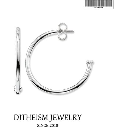 Creole Hoop Earrings For Beads Small, 2018 New Trendy Beads Carrier Fashion Jewelry Geometric 925 Sterling Silver Gift For Women