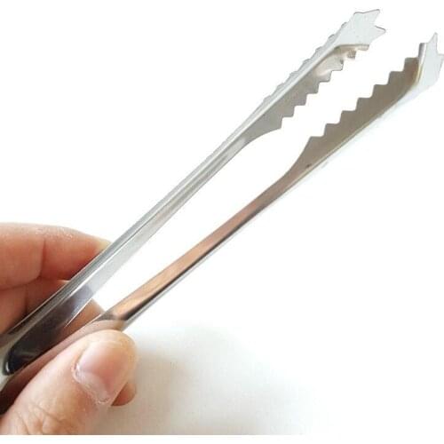 15cm/19cm Stainless Steel Buffets Tongs for Barbecue Party Bar Clip Bread Food Ice Clamp Ice Tong Kitchen Tool