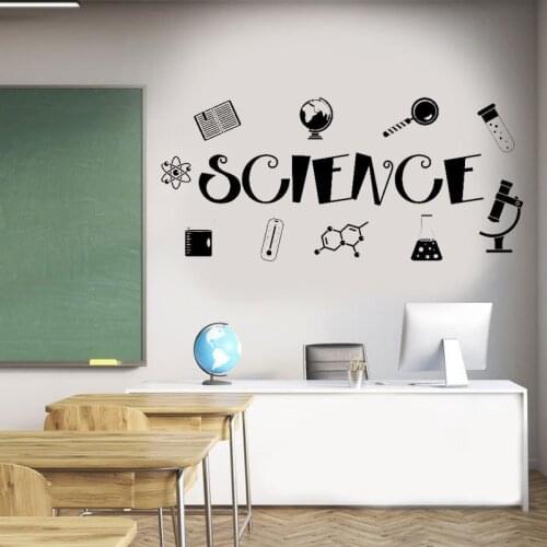 School Wall Decal For Classroom Science Wall Vinyl Sticker Laboratory Wall Decoration SK45