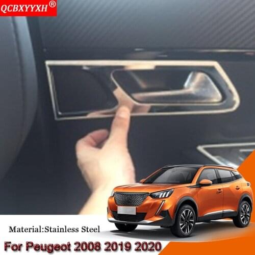 Car Styling Car Interior Door Bowl Stickers Sequins Cover Frame Automobiles Decoration Accessories For Peugeot 2008 2019 2020