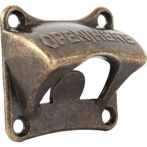 Vintage Wall Mount Beer Bottle Opener Antique Style Zinc Alloy Cola Soda Glass Hat Opener Bar Corkscrew Kitchen Gadgets