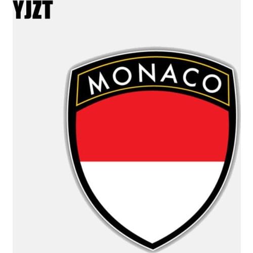 YJZT 10.4CM*12CM Personality Motorcycle Monaco Flag Shield Decal Car Sticker 6-3032