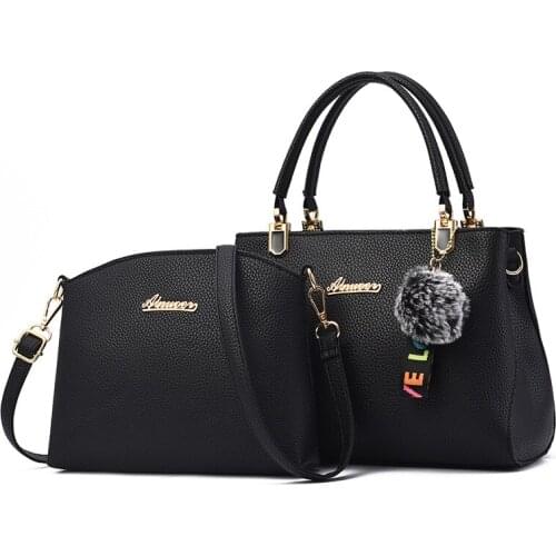 2-piece Female Bag Female 2020 New Trendy Female Lychee Pattern One-shoulder Handbag Fashion Atmospheric Female Bag