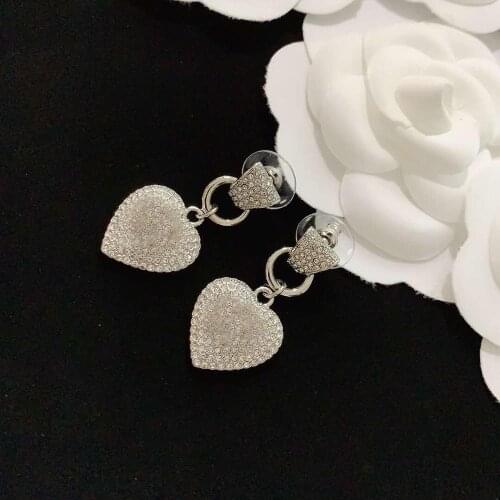Female Jewelry Micro Pave Cubic Zirconia Gold Color Earrings Heart Earrings For Women Girls