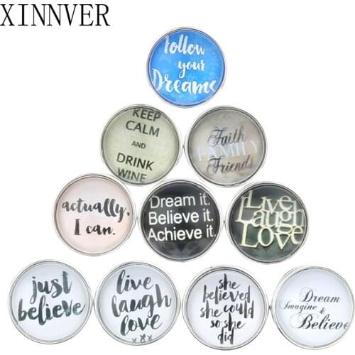 10pcs/lot Mixed Colors Blessing 18mm Glass Snap Button Jewelry Faceted Glass Snap Fit Snap Bracelet Xinnver Snaps jewelry