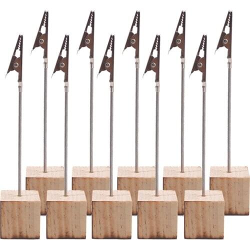 10pcs Creative Table Number Holder Wedding Table Name Holder Clips Picture Memo Note Photo Stand