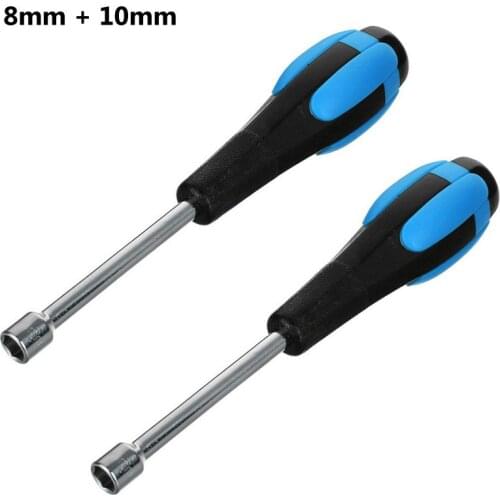 2 /pack) 8mm 10mm Socket Screwdriver Alloy Steel Hex Wrench Spanner Nut Driver Socket Wrench Hex Key Hexagonal Screw Driver