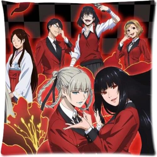 2018 Personalized Pillowcase Kakegurui Print Pillow Cases Polyester Sofa Car Cushion Cover Home Decor 45x45cm
