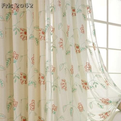 2021 Modern Pastoral American Curtains Pastoral Fairy Embroidery Custom Shading Curtains for Living Dining Room Bedroom