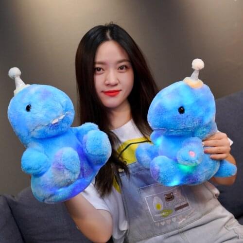 32cm Creative Luminous Toy Soft Stuffed Plush Glowing Colorful Dinosaur Doll Led Light Toys Kawaii Gift for Kids Children Girls