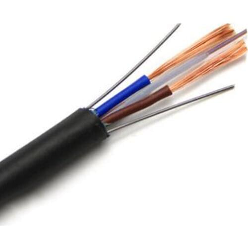 4 6 8 12 Core Wire photoelectric composite Line Optical Cable With 1 flat Pure Copper Power Wire Stailess Wire Strong tensile