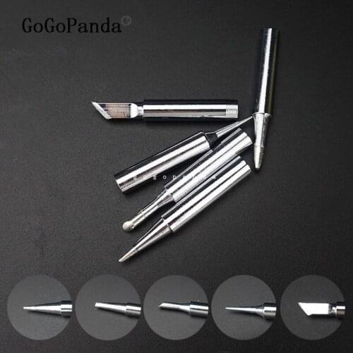 Free Shipping 5Pcs Replacement Soldering Iron Tip Leader-Free Solder Tip Inner Dia:4mm For 936 Soldering Station