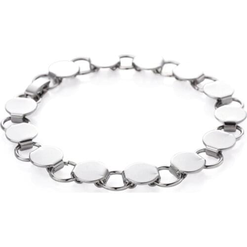 1Pc Fit 10mm Glass Cabochon Round Blank Settings Bezel Pad Bangle Bracelet For DIY Bracelet Making