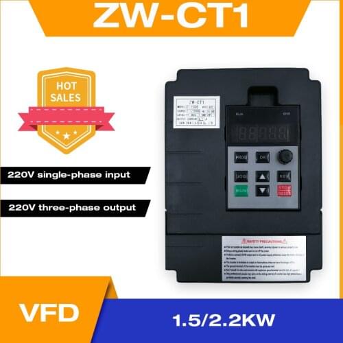 Frequency Converter Adjustable Speed VFD Inverter 1.5KW/2.2KW/4KW ZW-CT1 3P 220V Output for Motor Low Frequency inverter wzw4