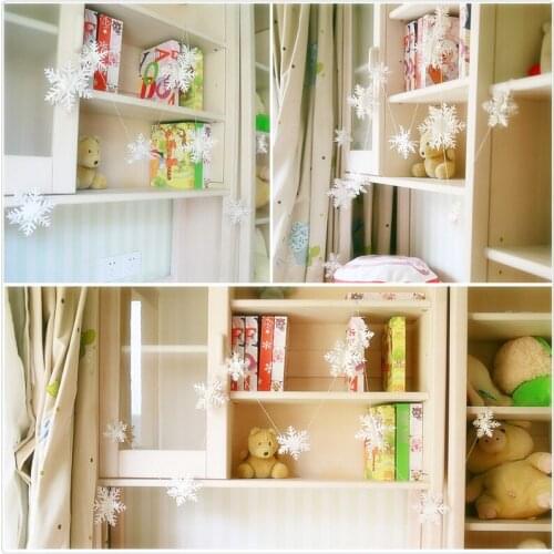 3M Frozen Party Supplies Snowflake Shape Paper Garland Christmas Wedding Banner Hanging Decoration New Year Scene Decoration 7z