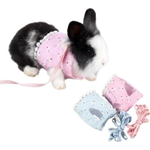 Small Pet Harness And Leash Set Breathable Cotton Hamster Vest-style Chest Strap Outdoor Walking Lead For Guinea Pig Pet Clothes