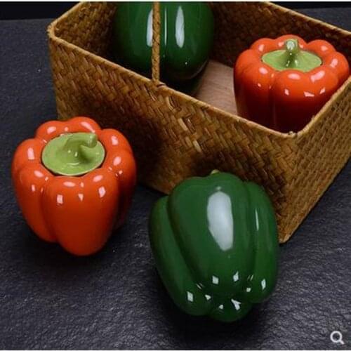 American country creative ceramic green pepper, home office restaurant desktop decoration crafts gift