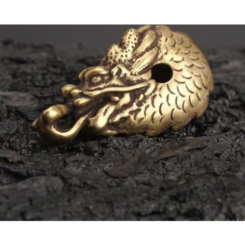 Brass Dragon Solid Zodiac Dragon Pendant Handmade Key Chain Creativity Gift Evil Dispelling Safety Lucky Mascot