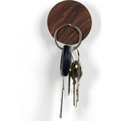 Solid wood key stick hook magnet suction hook no trace strong adhesive simple modern wooden wall storage note stickers