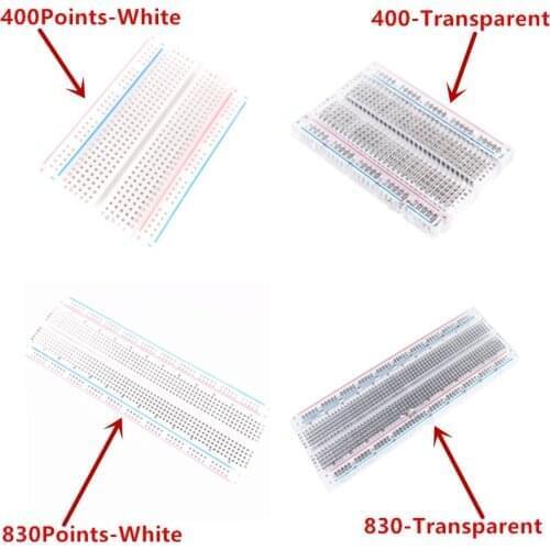 10pcs 400 Points Breadboard 830 points Breadboard MB-102 Solderless PCB test Board 400 Hole Breadboard MB102 Test Develop DIY
