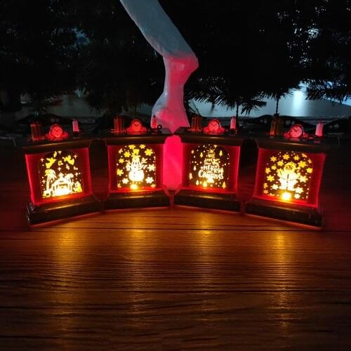 8x11cm New Creative Wooden Luminous Fireplace Table place decoration lamp House Christmas Tree Xmas New Year Deco navidad