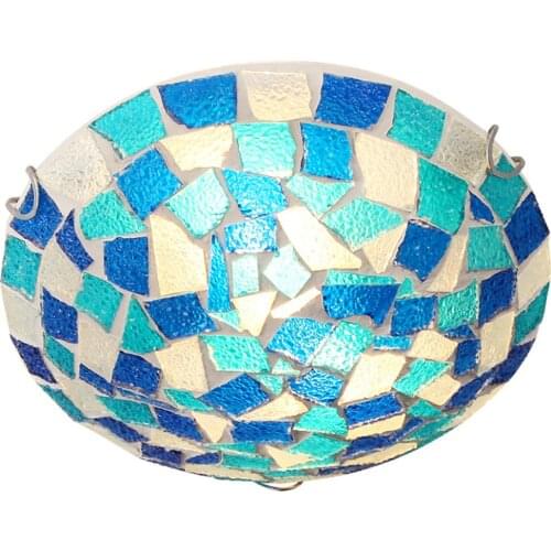 Cute Blue Mosaic Childrens Bedroom Ceiling Fixtures Creative Mediterranean Study Room Ceiling Lamp Balcony Ceiling Lights
