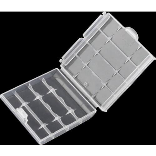 Durable Plastic Battery Storage Box Hard Plastic Case For 4 Pcs AA AAA Batteries Portable Batteries Holder 6cm×1.5cm×6cm