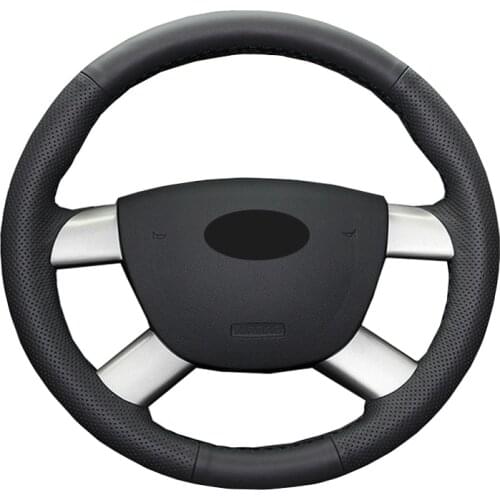Hand Sewing Car Steering Wheel Cover Wrap Leather Suede For Ford Focus CC Focus C-Max Kuga Tourneo Connect Transit Connect Auto