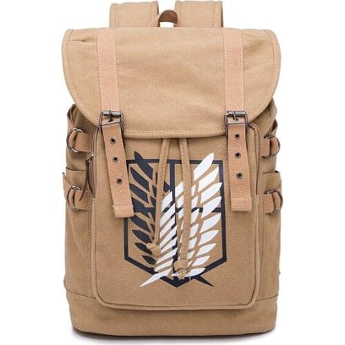 Anime Backpack Attack on Titan Anime Cosplay Eren Bag Cartoon Canvas Backpack Shingeki No Kyojin Schoolbag Shoulders Travel Bags