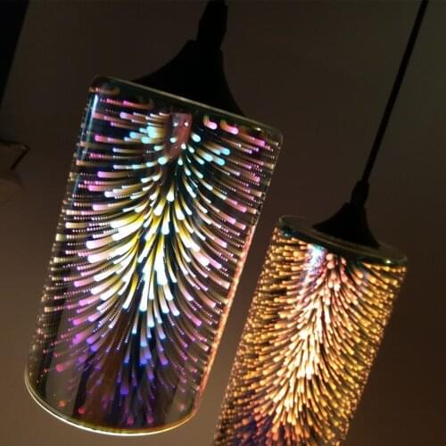 Modern 3d Colorful Nordic Starry Sky Hanging Glass Shade Pendant Lamp Lights E27 Led For Kitchen Restaurant Living Room lampen