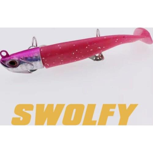 Swolfy 2PCS 14g/21g/27g/35g/45g/50g lead jig Head Single Hook Soft Fishing Lure Wobbler Bait Sinking Jigging Sea Fishing