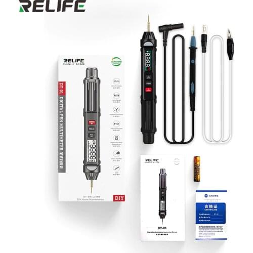ReLife DT-01 3 in 1 smart multimeter/test pen/phase sequence meter,AC DC resistance capacitance temperature detection data Hol