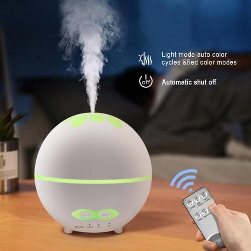 400ml Ultrasonic Air Humidifier Cool Mist Aroma Diffuser 7 Color LED Light Remote Control Aromatherapy Essential Oil Diffuser